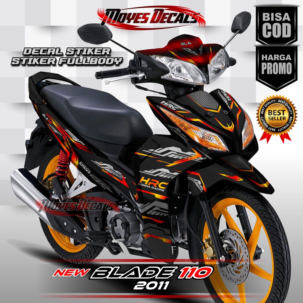 bisa bayar di tempat Terlaris Decal honda blade 110 new Full Body - stiker honda blade 110 new - dec