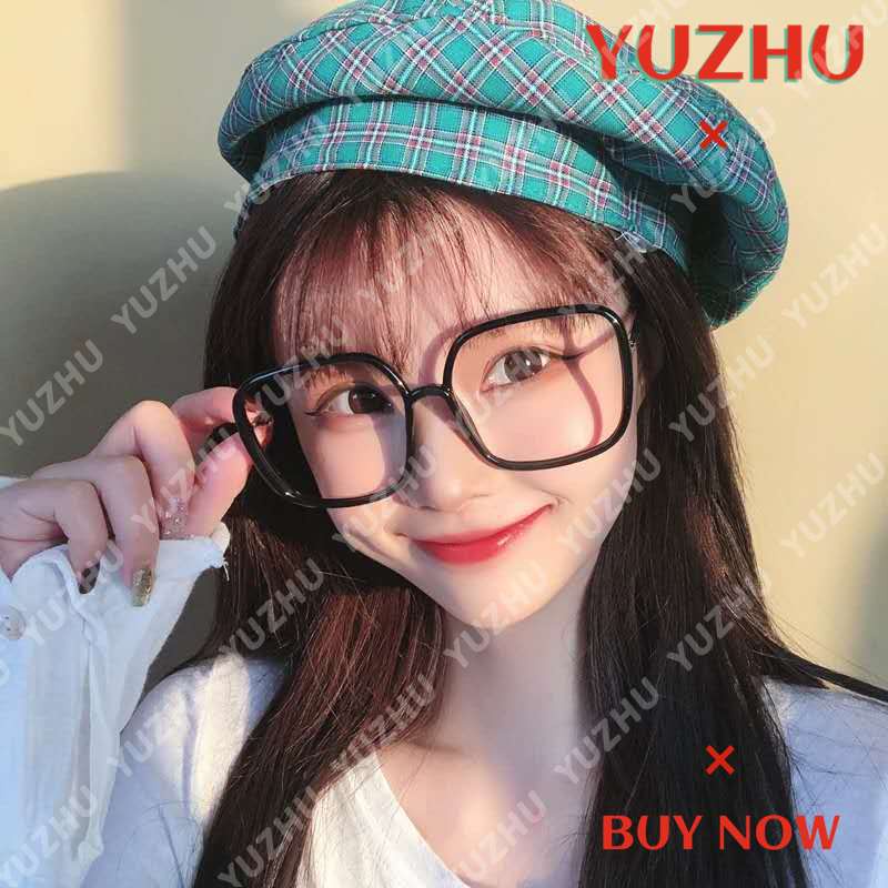 （YUZHU）COD Bayar di Tempat Miopia Kacamataminus 0°~-400 Korean Style Square Frame Kacamata Anti Biru Eyeglasses