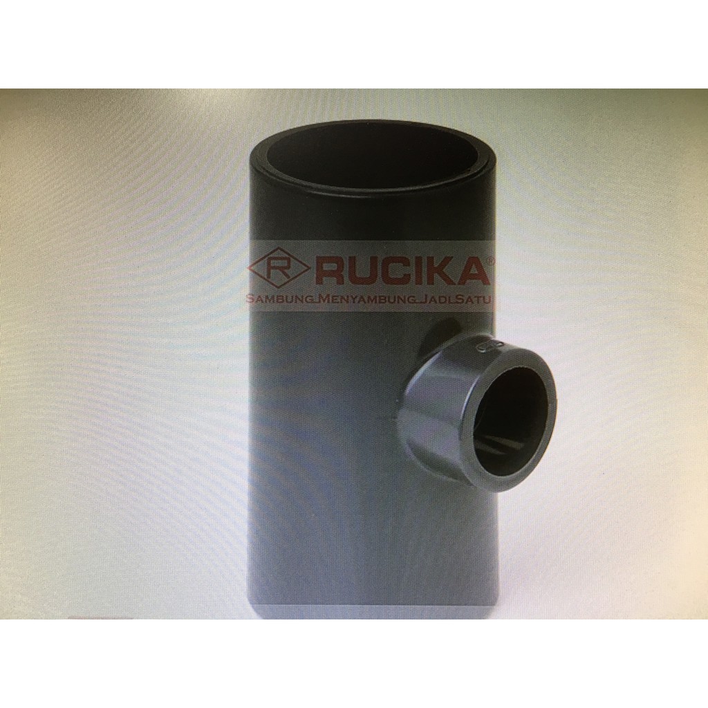 RUCIKA Vlok Tee PVC 1&quot;&quot; x 1/2&quot;&quot; AW / Tee Reducer Polos Tanpa Drat