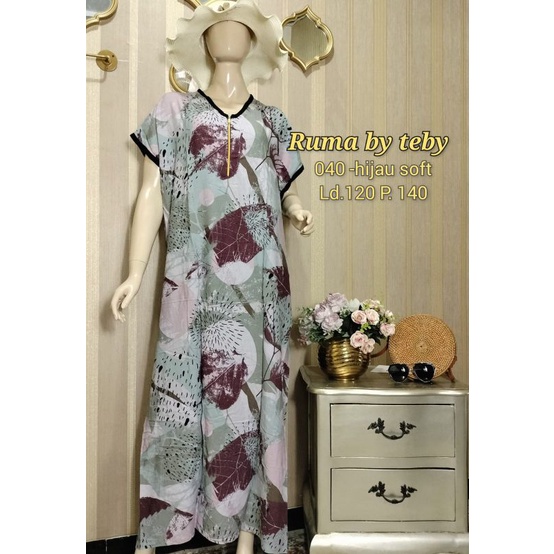 DASTER ARAB TEBY RUMA SERIES RAYON VISCOSE BIG SIZE BY TEBY ORI-HIJAU SOFT 040