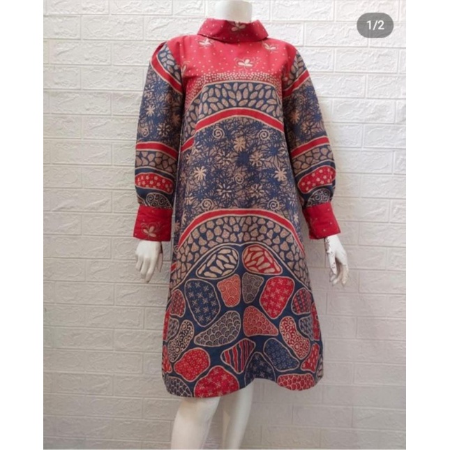 Baju batik wanita Tunik premium Lapis trikot katun primisima