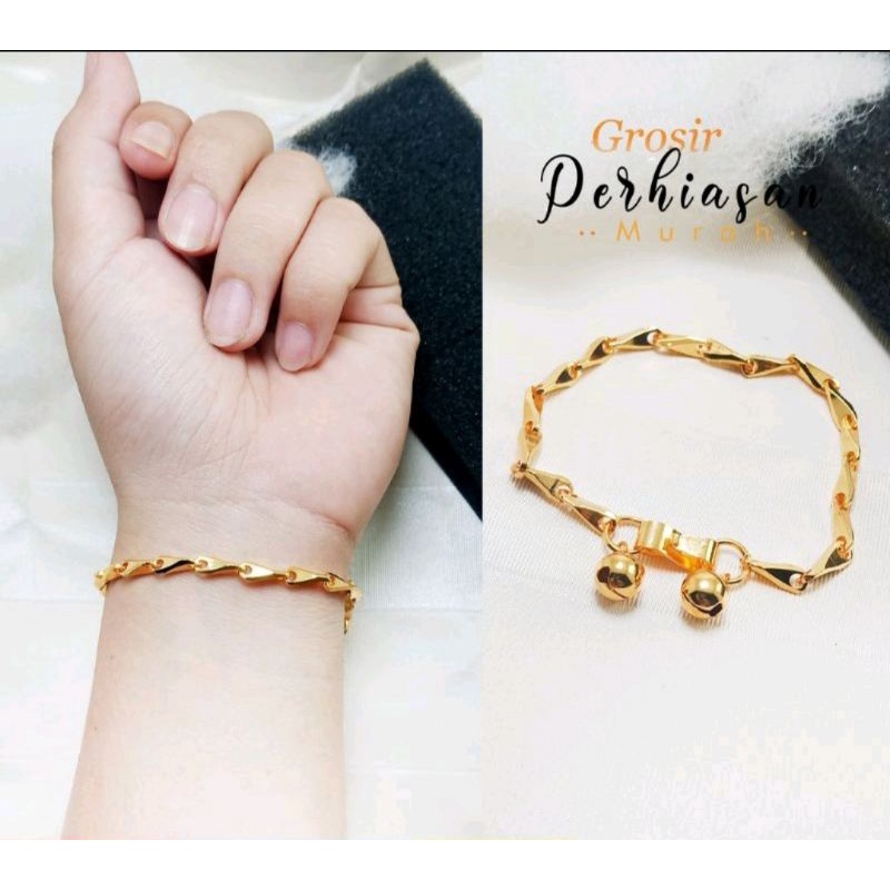 Gelang Xuping Padi Mewah Potong-Potong 24K Laspis Emas - Xuping Gold