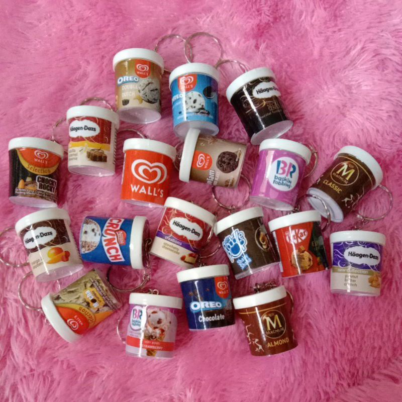 kay20 - Gantungan kunci unik cup ice cream toples murah souvenir viral-4