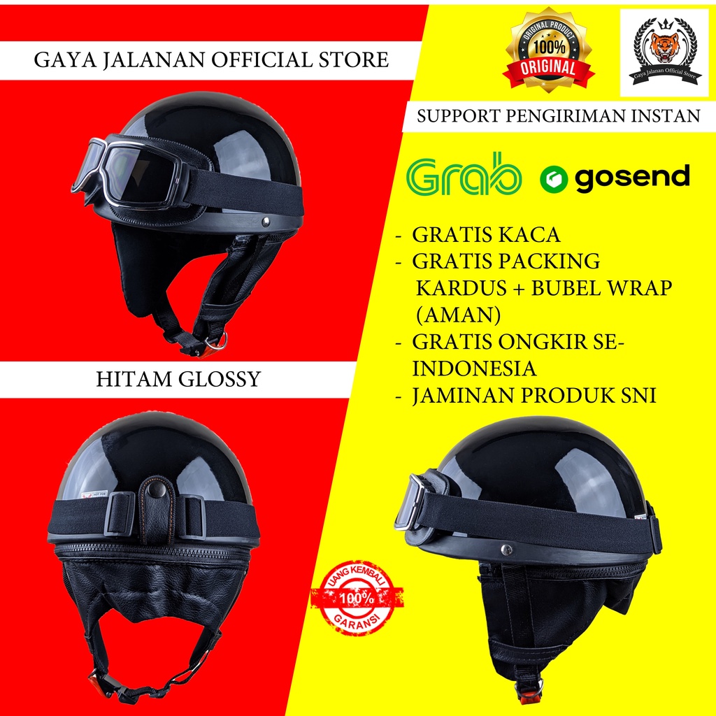 Helm Retro Klasik Helem Harley Vintage Pespa Vespa Choper Chopper Chips Chip Pria Cowo Cowok Wanita 