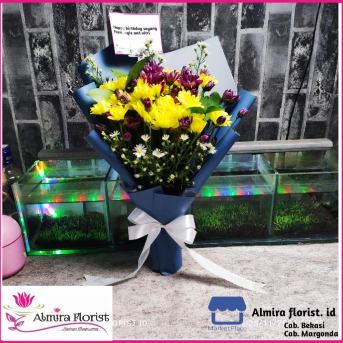 Best Product Bouquet Buket Bunga Aster Segar Asli Cocok Buat Hadiah buket bucket hadiah bingkisan bu