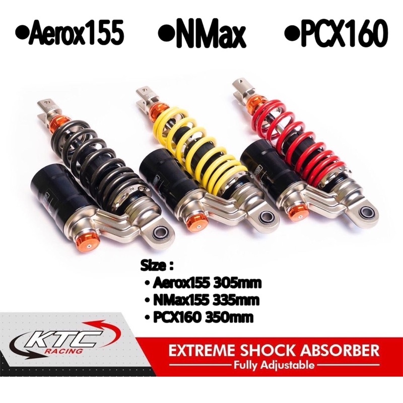 Shock KTC Racing Extrem Double Shockbreaker Tabung Atas Bebek 280mm 320mm 340mm NMax Old New Aerox155 Old New PCX 150 160 FOURSIX_46