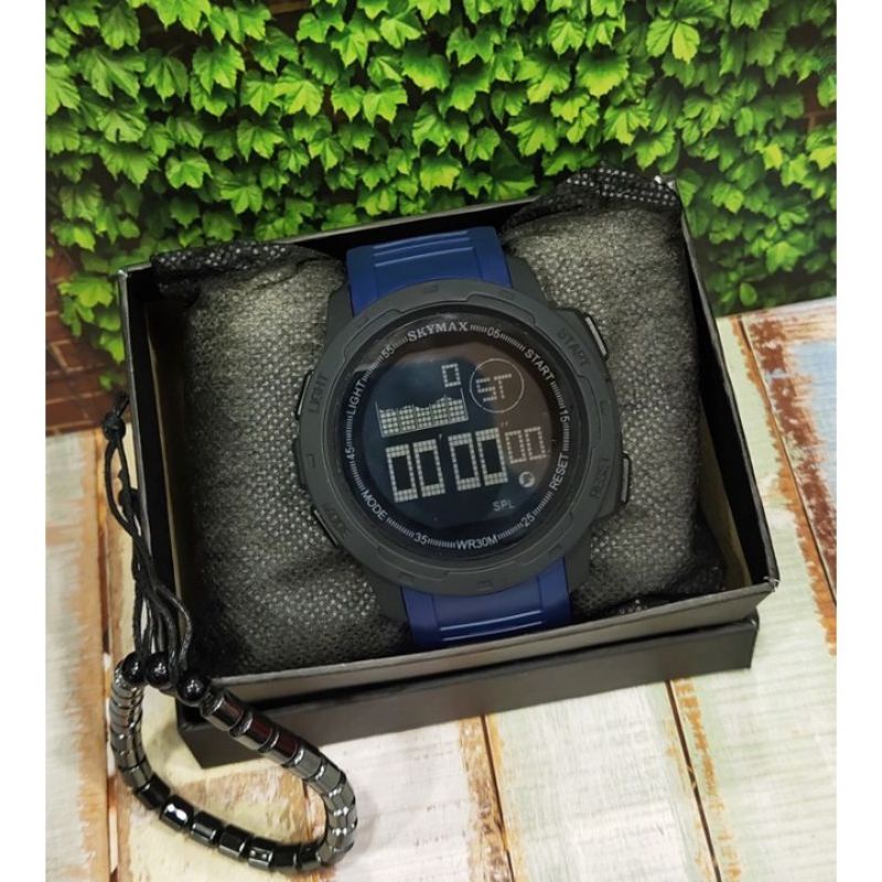 JAM TANGAN PRIA ORIGINAL SKYMAX DIGITAL WATERPROOF FREE GELANG