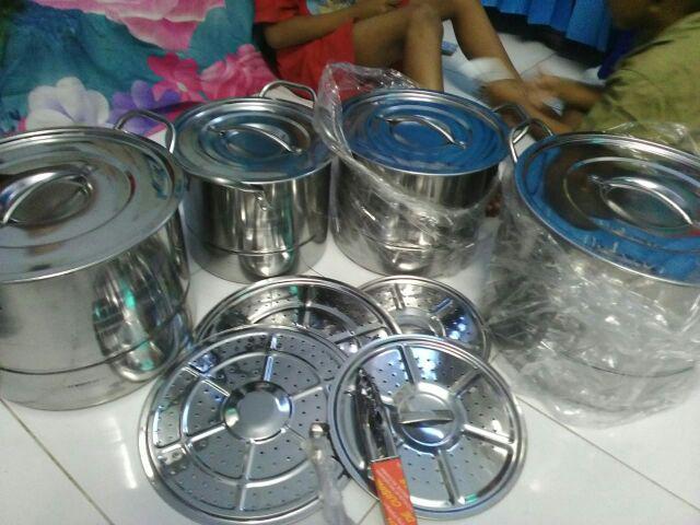Panci Set Stockpot Dan Steamer Set Stainless Steel Free Cupit