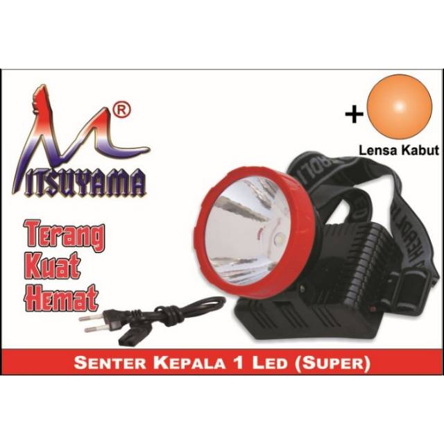 Senter Kepala 1 LED &amp; CHG MITSUYAMA MS-116