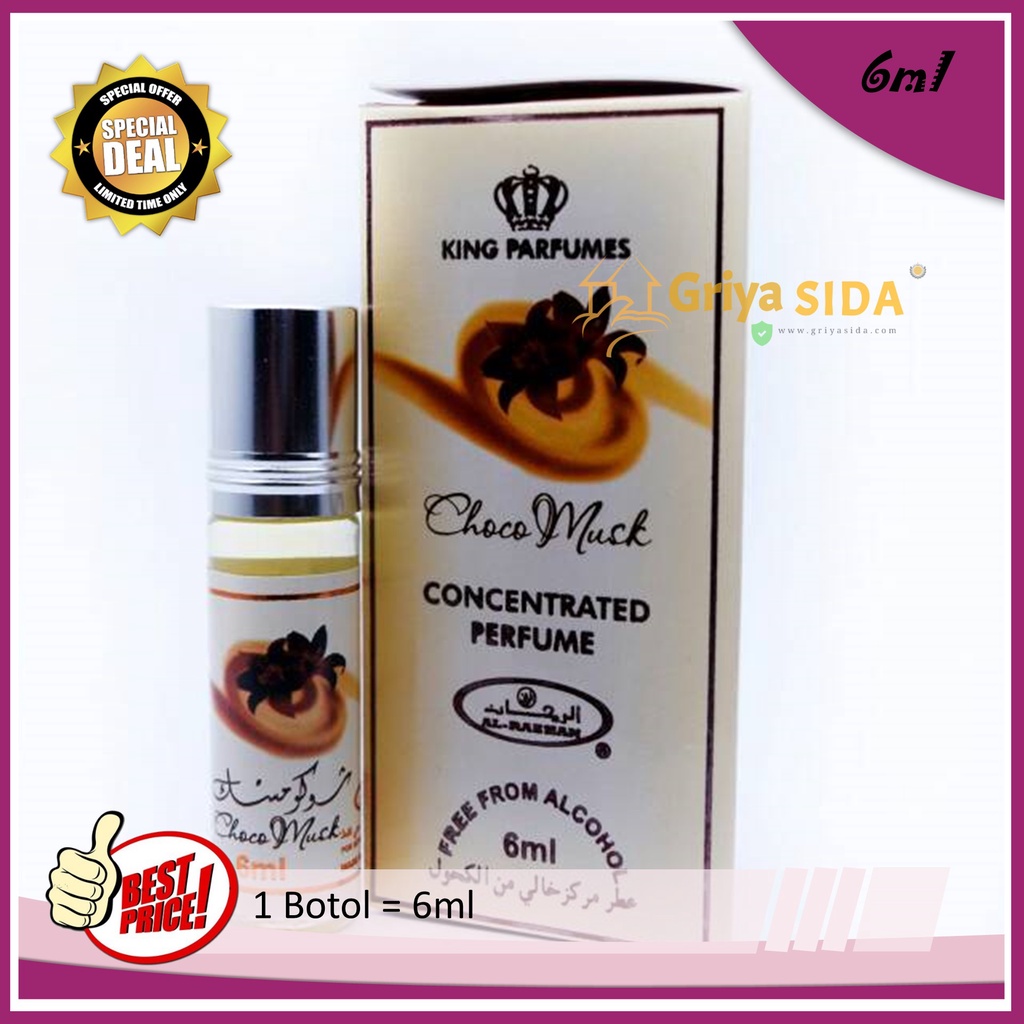 Parfum Choco musk 6ml alraehan aroma misk al raehan mirip al rehab parfum Harga grosir PROMO!