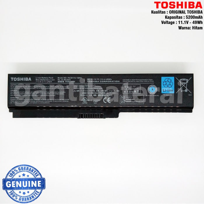 Baterai Original Toshiba Satellite L730 L735 L740 L745 L770 L755