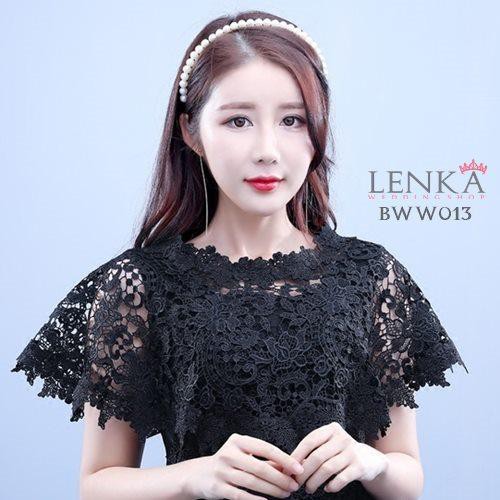 [BISA COD] BOLERO LACE KOREA AKSESORIS WEDDING PESTA OUTER HITAM  BWW013