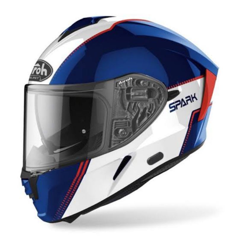 HELM AIROH SPARK FLOW BLUE RED GLOSS NOT HELM ARAI NOT AGV NOT NOLAN