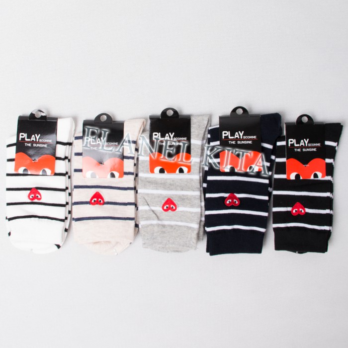 Kaos Kaki Crew Sock CDG PLAY LOVE UNISEX KaosKaki Panjang Pria Wanita Adidas Long Socks SG SOCKS