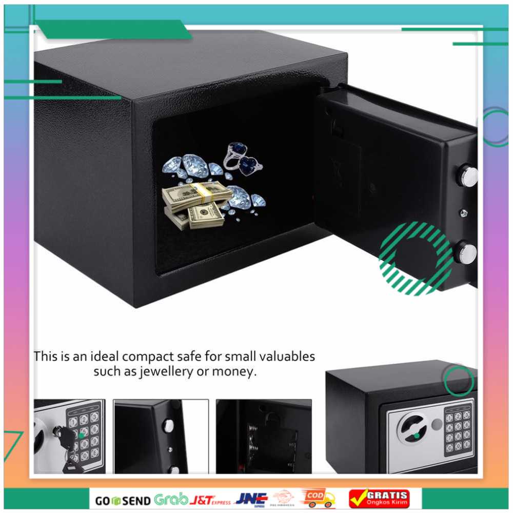 (BISA COD) FTIHSHPguard Brankas Mini Electric Password Safe Deposit Box 4.6L - 17E