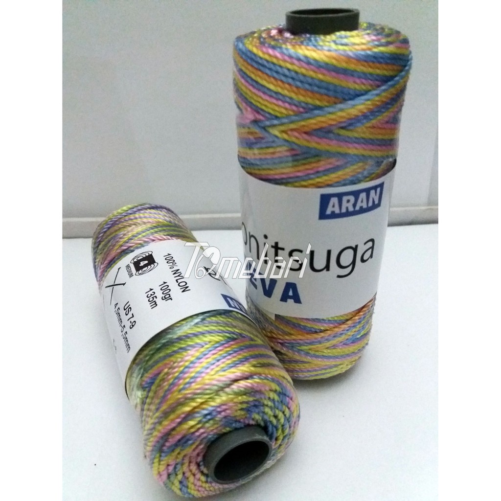 A2012 BENANG RAJUT NILON OMBRE ONITSUGA REVA BIRU PINK KUNING
