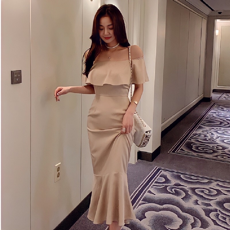 Sabrina dress mermaid baju pesta wanita bodycon gaun party dress formal kasual big size jumbo