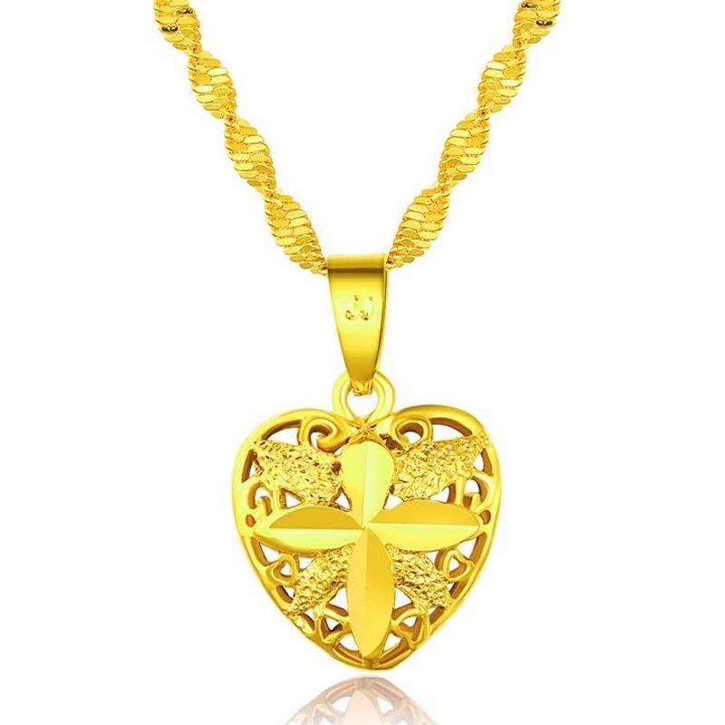 Kalung Wanita Bentuk Hati Emas 24K Pendant