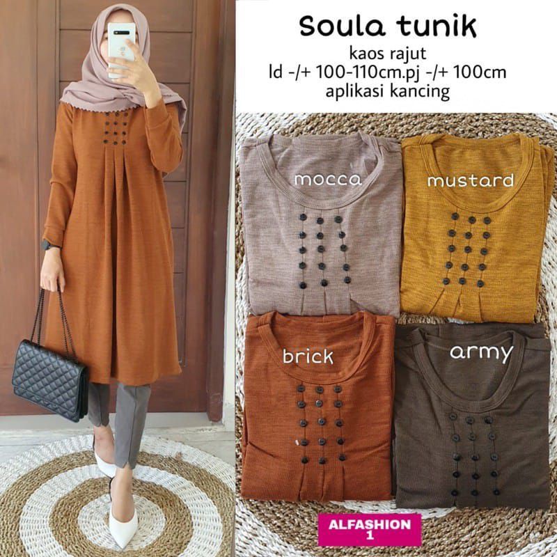 Soula Tunik - Tunik Knit Kaos Rajut LD100 melar / Lumina Tunik / R.4 -  255-6036