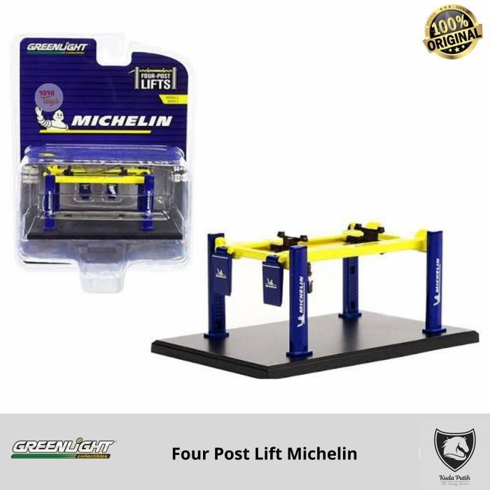Greenlight 1/64 Michelin Four Post Car Lift Series Auto Body Shop By Eastern