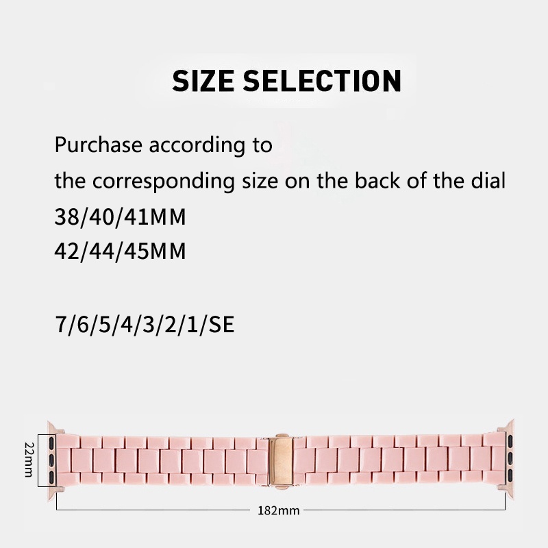 Premium✅Acrylic Watch Strap For Watch Seires iWatch 8 7 6 5 4 3 2 1 SE Three Beads Solid Watch Strap38mm 40mm 41mm 42mm 44mm 45mm