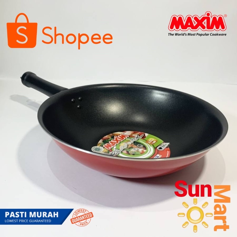 Maxim Teflon Hero Wok 28 cm / Wajan Penggorengan Maxim Teflon Anti Lengket