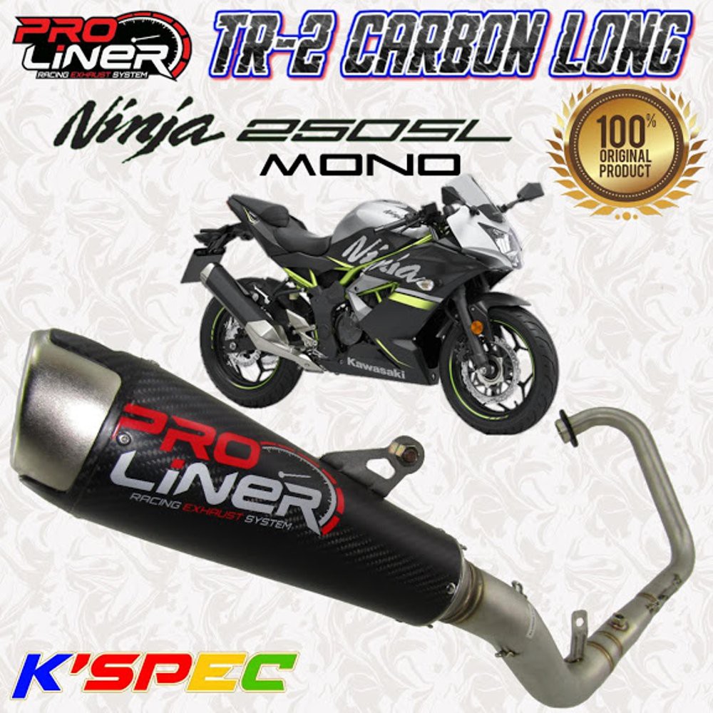 ProLiner TR2 Carbon Long NINJA 250 SL MONO Knalpot Racing bac 87