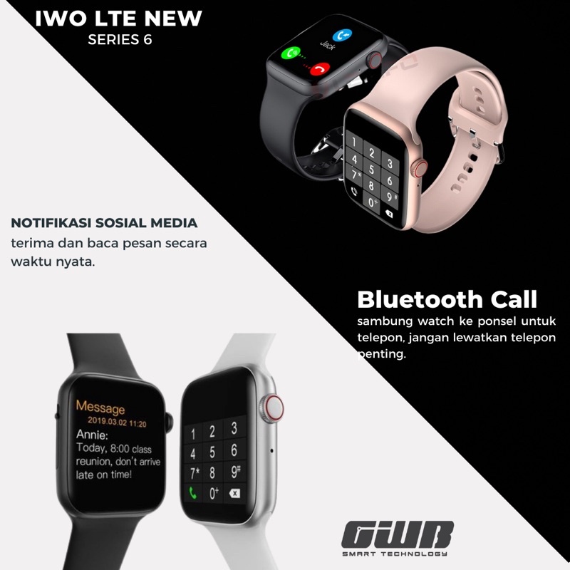 BERGARANSI✅ IWO LTE  NEW  WIRELESS CHARGER(BISA TLP DARI JAM )FOR IOS &amp;ANDROID,ZOOM IN OUT SMARTWATCH SHASHA_GWB SHASHA_STUFF