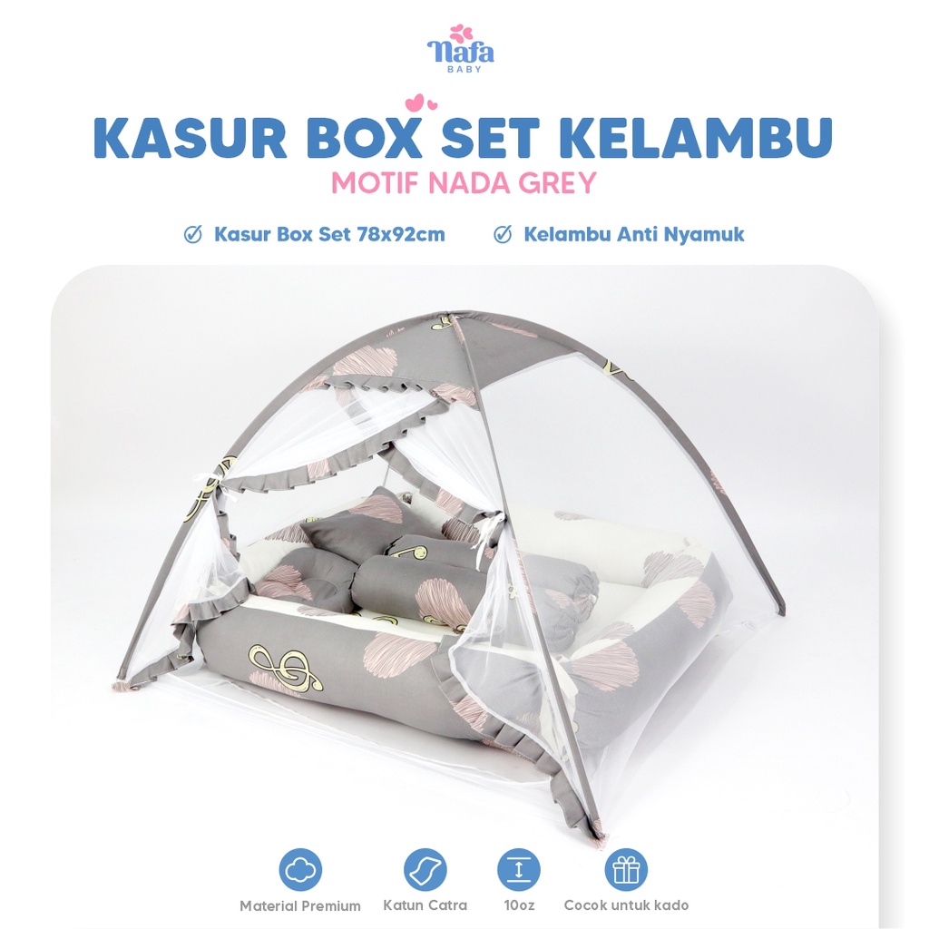 NAFA BABY - Kasur Bayi Box Include Kelambu Tenda Bayi | Perlengkapan Tidur Bayi