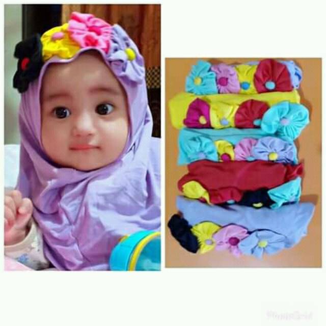 jilbab hijab anak  bayi  bunga 4 Shopee Indonesia