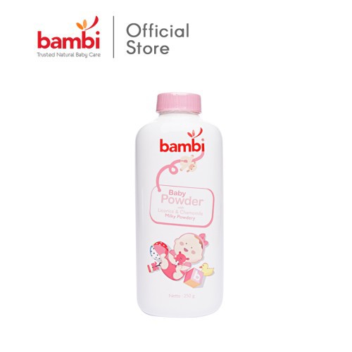 ♥BabyYank♥ Bambi Baby Powder 250gr 100gr Blue Pink - Bedak Tabur Bayi - Bedak Bayi