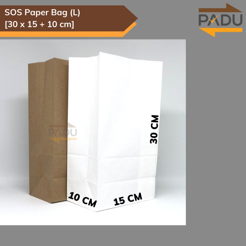

[50 Pcs] SOS Paper Bag (L) - Kantong Kertas SOS / Fried Chicken / Snack