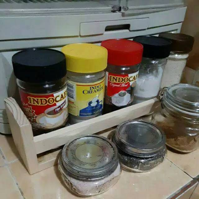 Rak bumbu dapur kayu gantung Rak buku kayu gantung Rak makeup kayu gantung