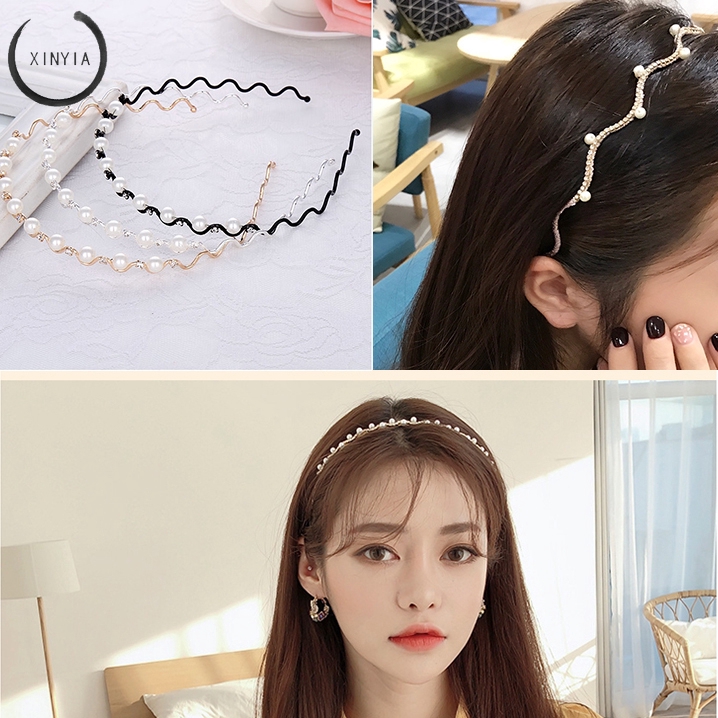 Mutiara Jepit Rambut  Bando Berlian  Gaya Korea Wanita Headband Aksesoris Rambut