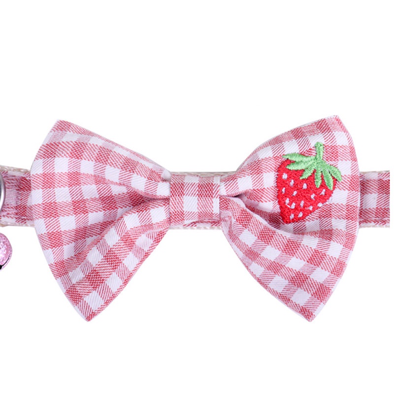 Kalung Leher Bordir Buah Strawberry Nanas Permen Dapat Disesuaikan Untuk Anjing Kucing Peliharaan