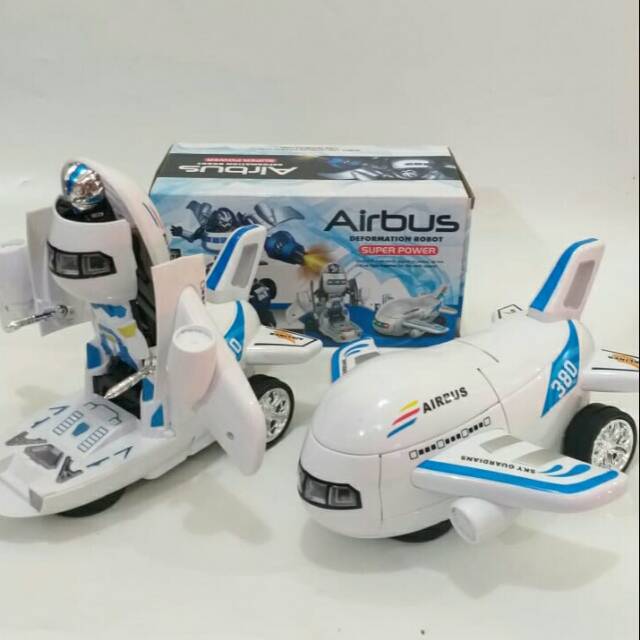 Mainan anak laki laki  Pesawat Airbus deformation Robot Warrior Super Power no. 8995