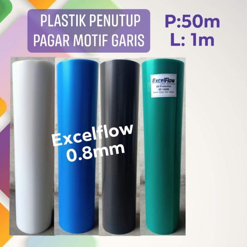 Jual Fiber pagar plastik penutup pagar motif garis Excelflow 0.8mm