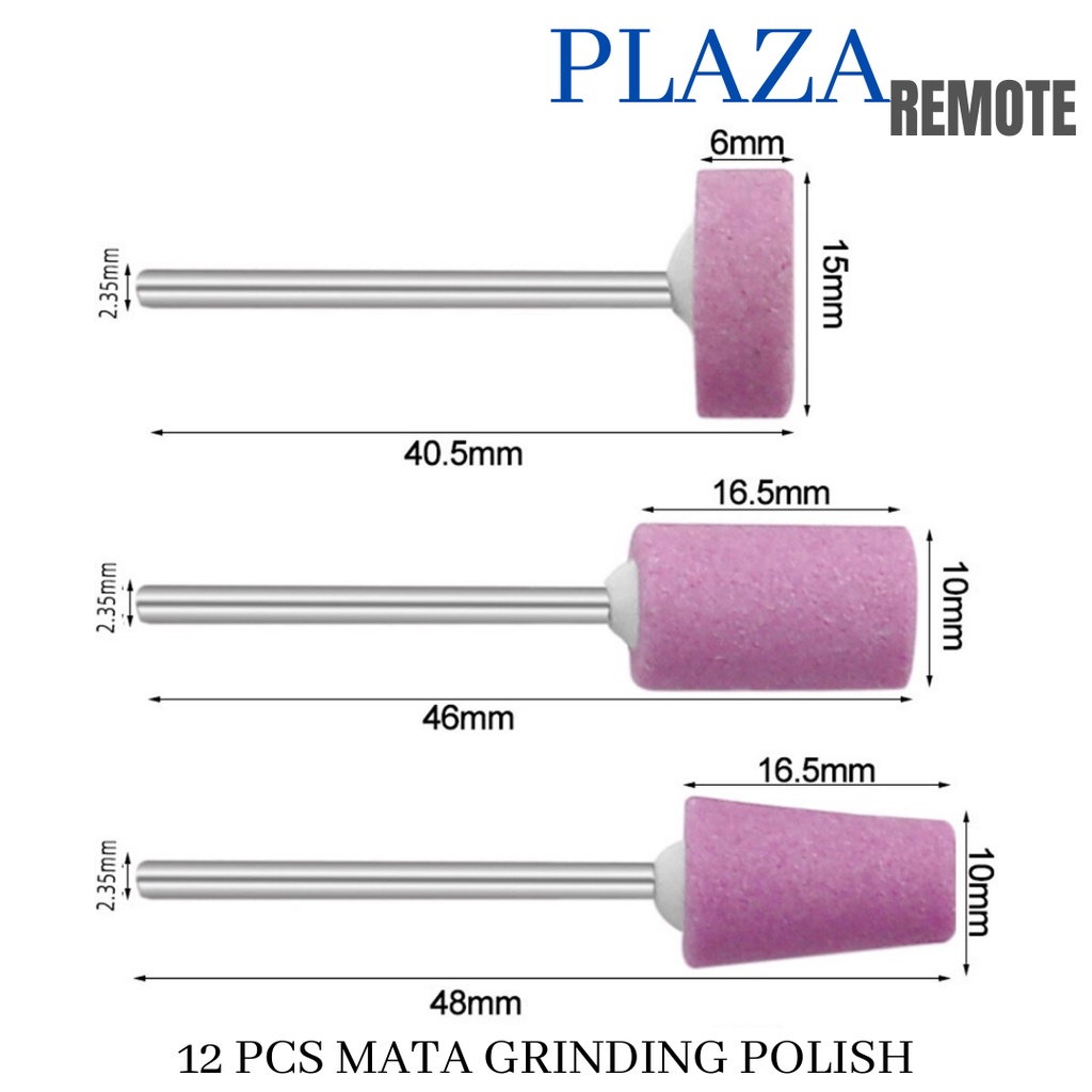 12 PC MATA BOR ASAH POLES DREMER GRINDER TUNER KUKU WARNA PINK