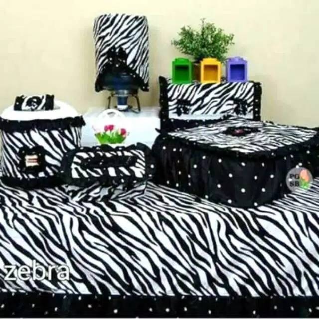 Full set 4 kursi motif zebra