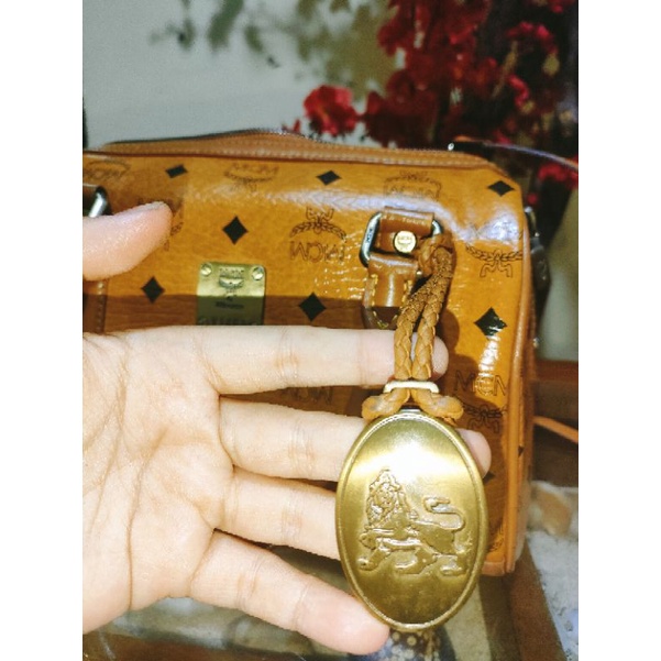 MCM mini Visetos Leather Boston Bag