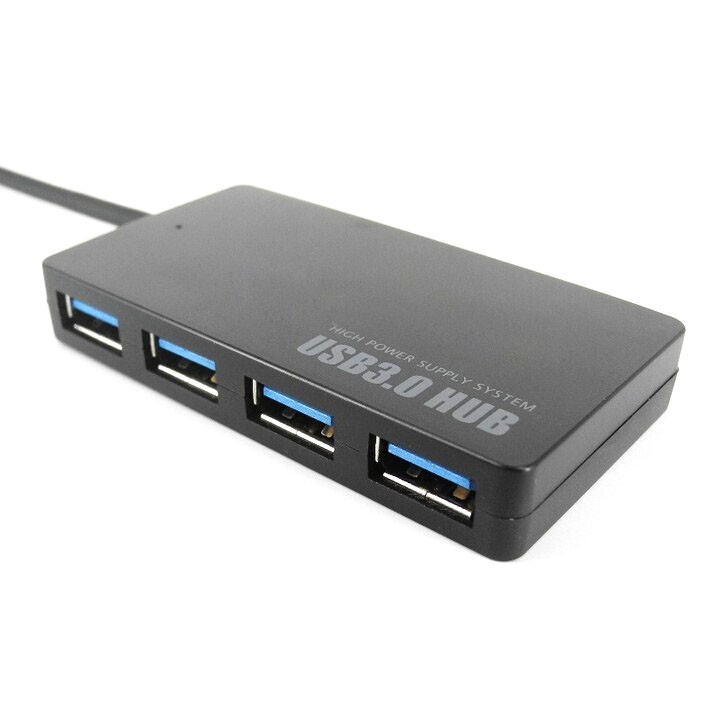 USB Travel Charger &amp; HUB Combo USB 3.0 4 Port - OMUA4RBK Black