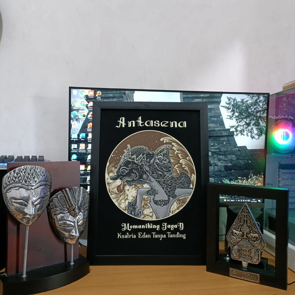 Hiasan gantungan Dinding Kamar Rumah Walldecor Poster gambar motif wayang wayang Dekorasi Dinding Ru