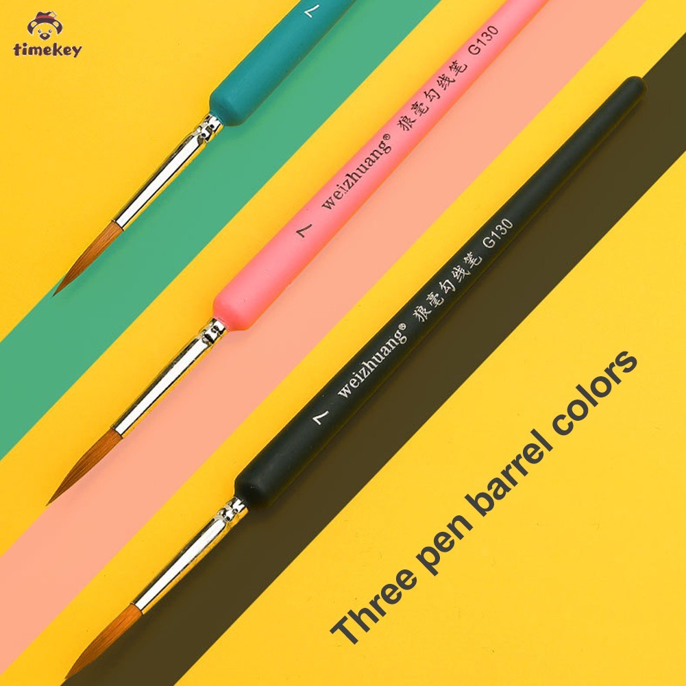 【TK】 4pcs/set Hook Line Pen Stationery Watercolor And Oil Painting Wolf Hair Pens Detail Art Painting Tools