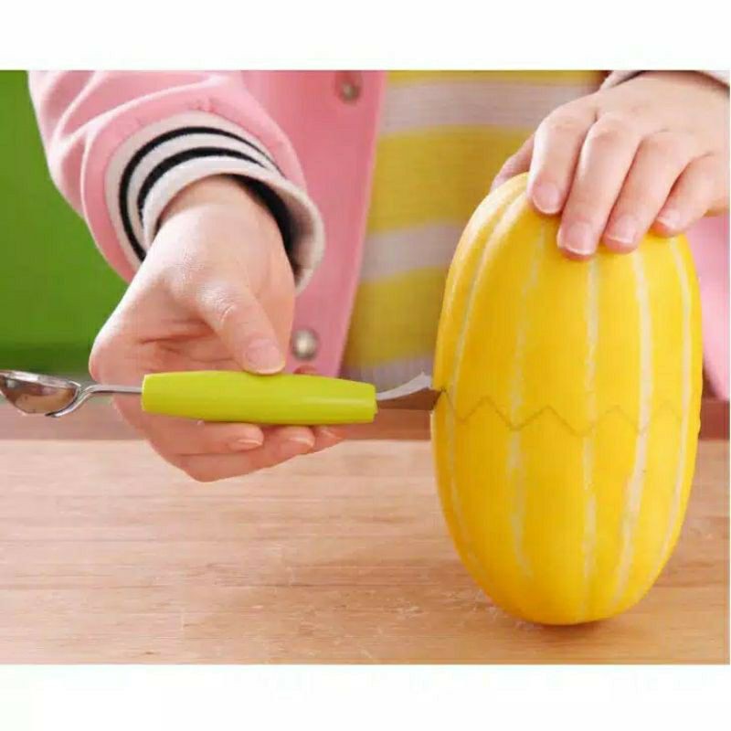 BluePink Alat Dapur Pisau Buah 2 Sisi Kerokan BUah Scoop-1