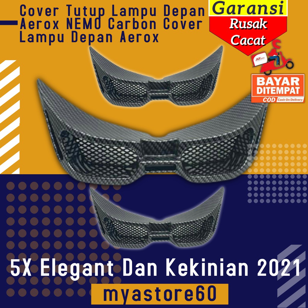 Cover Tutup Lampu Depan Aerox NEMO Carbon Cover Lampu Depan Aksesoris Variasi Yamaha Aerox 155