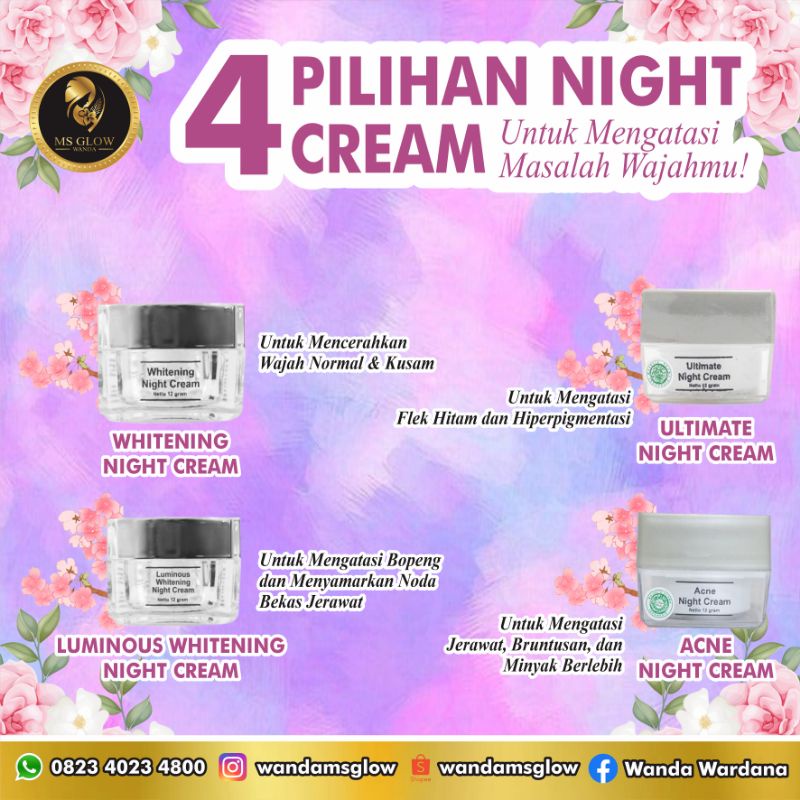 Ms Glow Original Krim Malam Ms Glow / Nightcream Ms Glow