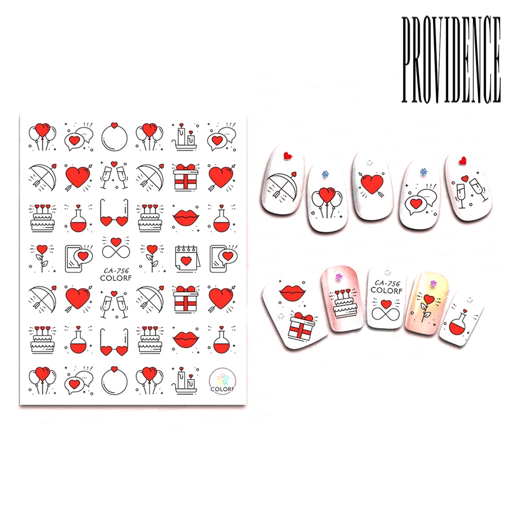 Stiker Kuku Tahan Air Motif Hari Valentine