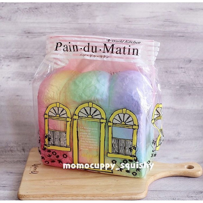 RARE LIMITED SQUISHY LICENSED regular size pain du matin rainbow IBLOO