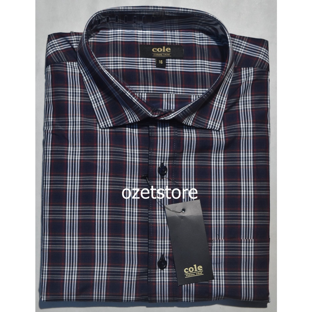 Kemeja Pria Formal Lengan Pendek COLE Navy Reguler KCR67 ORIGINAL
