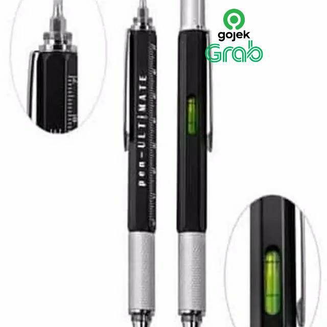 Pulpen Pen Ultimate 7 in 1 EDC Penggaris Stylus Obeng Mekanik Teknik